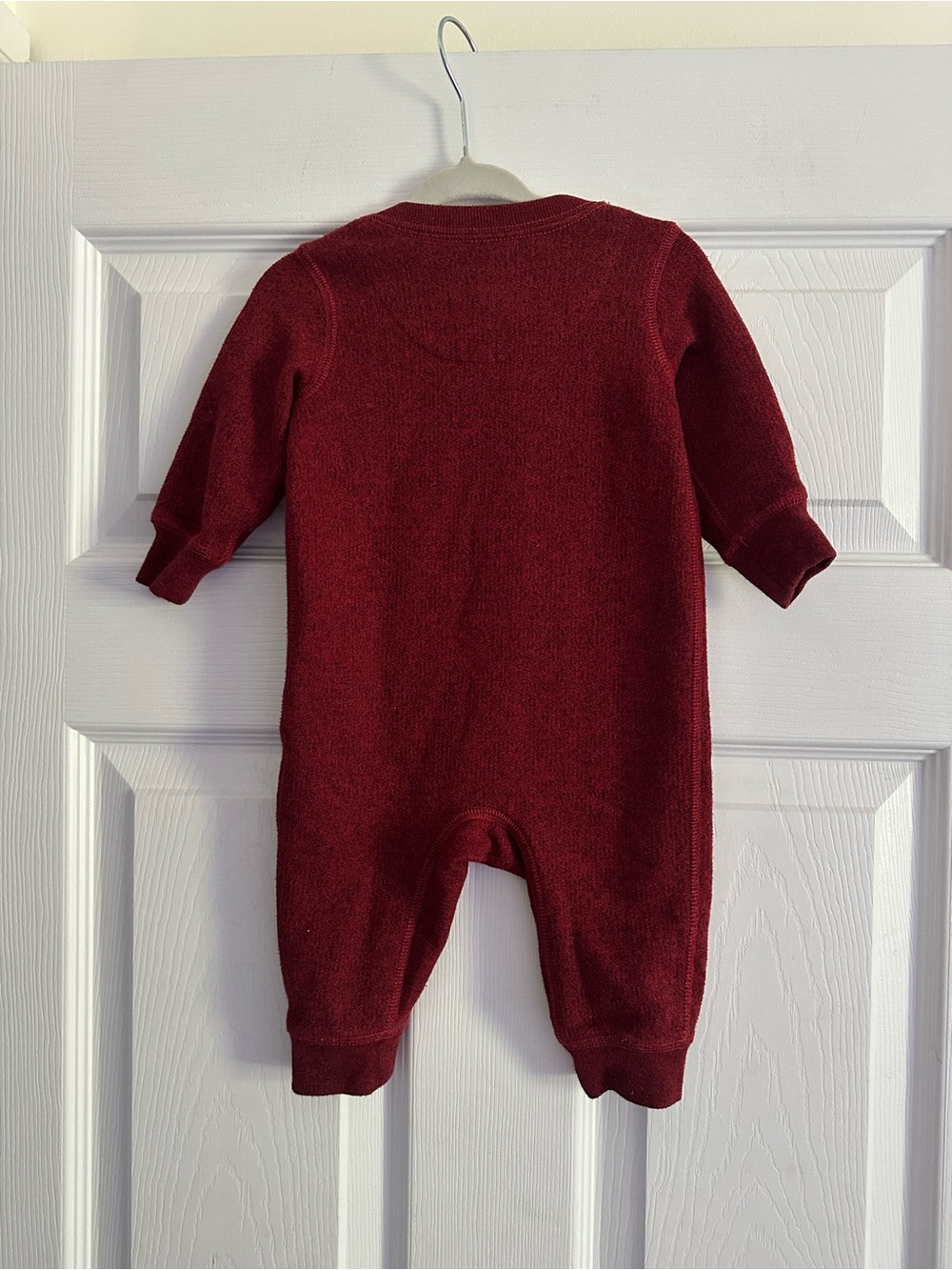 Size 3-6M Roots Baby Organic Cotton Burgundy Asymmetrical Zip Romper One Piece - Picture 4 of 7